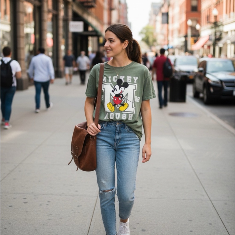 Disney Green Mickey Mouse Short Sleeve Tee